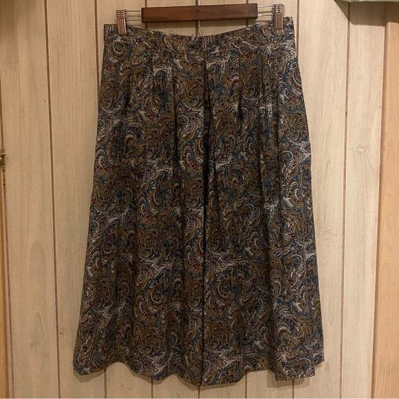 vintage Ship’N shore 14 paisley print midi skirt flowy summer blue king - Picture 4 of 13